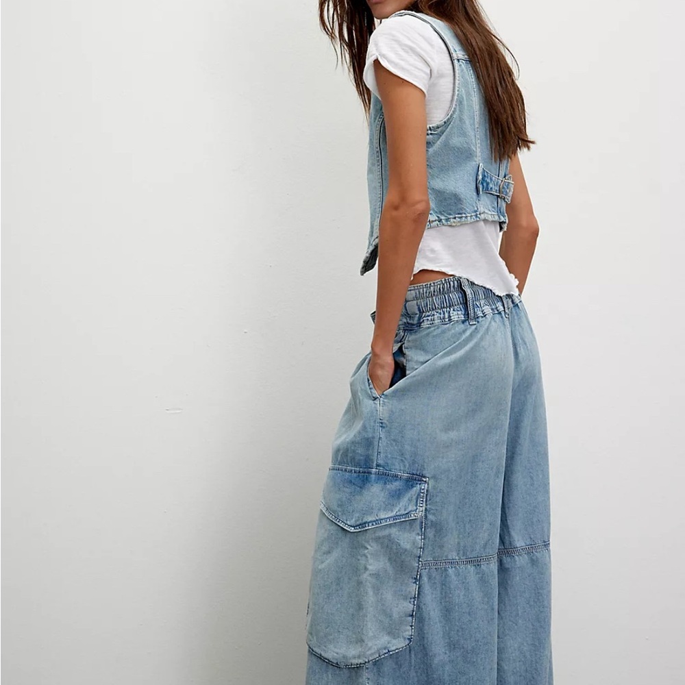 Free People Light Blue Wide Leg Jeans